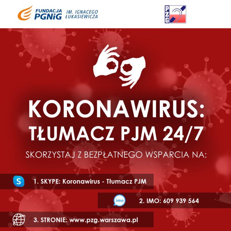 Koronawirus – Tłumacz PJM dla całej Polski - kliknij