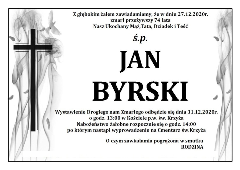 ś.p. JAN BYRSKI - nekrolog Funeral