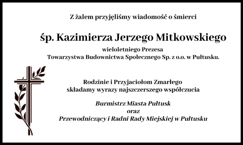kondolencje Mitkowski