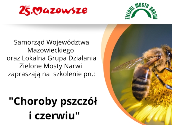Szkolenie LGD Zielone Mosty Narwii "Choroby pszczół i czerwiu" (baner))