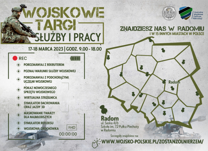 Wojskowe targi służby i pracy w Radomiu (plakat)