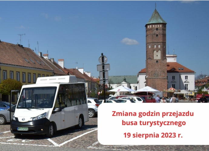 Zmiana godzin przejazdu busa turystycznego 19 sierpnia 2023 r.