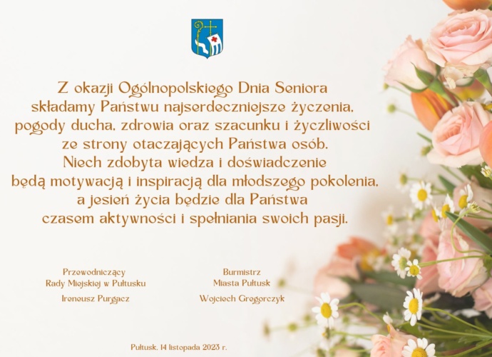 Życzenia z okazji Ogólnopolskiego Dnia Seniora 2