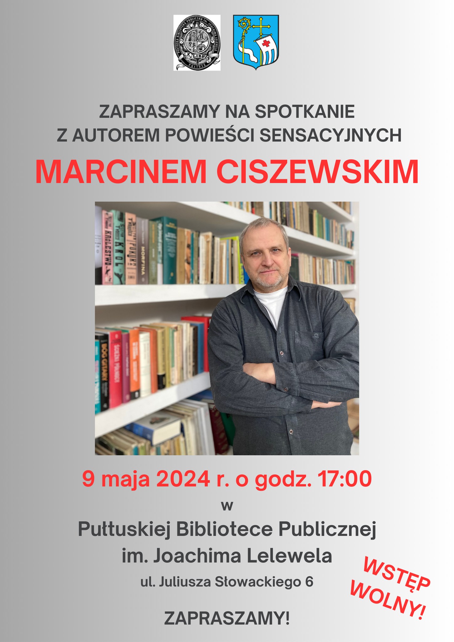 Spotkanie z autorem powieści sensacyjnych Marcinem Ciszewskim – zaproszenie