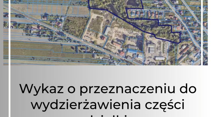 Wykaz o przeznaczeniu do wydzierżawienia części działki nr ewid. 26/21 w obrębie 9 miasta Pułtusk (Mapa)