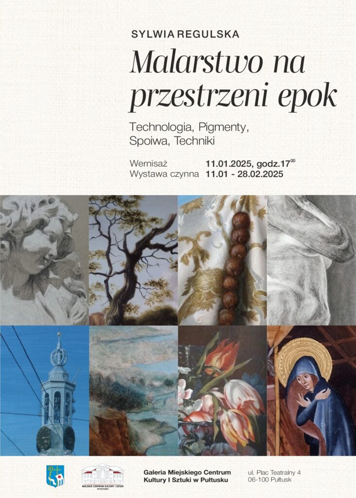 Wystawa „Malarstwo na przestrzeni epok. Technologia, pigmenty, spoiwa, techniki” plakat