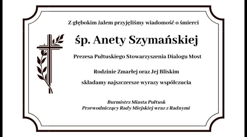 kondolencje_śp. Anety Szymańskiej