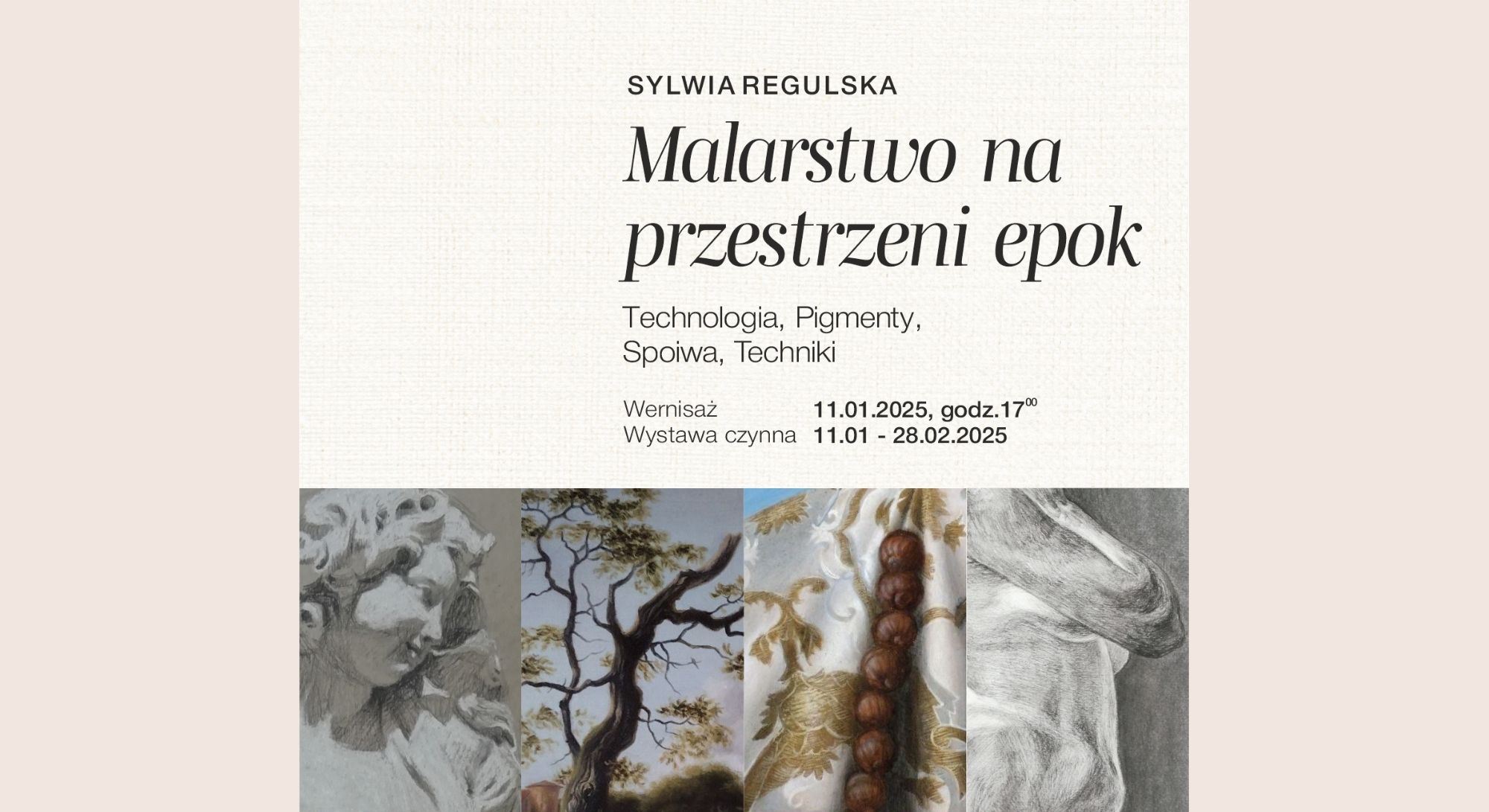 Wystawa „Malarstwo na przestrzeni epok. Technologia, pigmenty, spoiwa, techniki” plakat