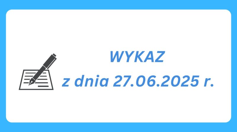 WYKAZ z dnia 27.06.2025 r. (obrazek wyróżniający)
