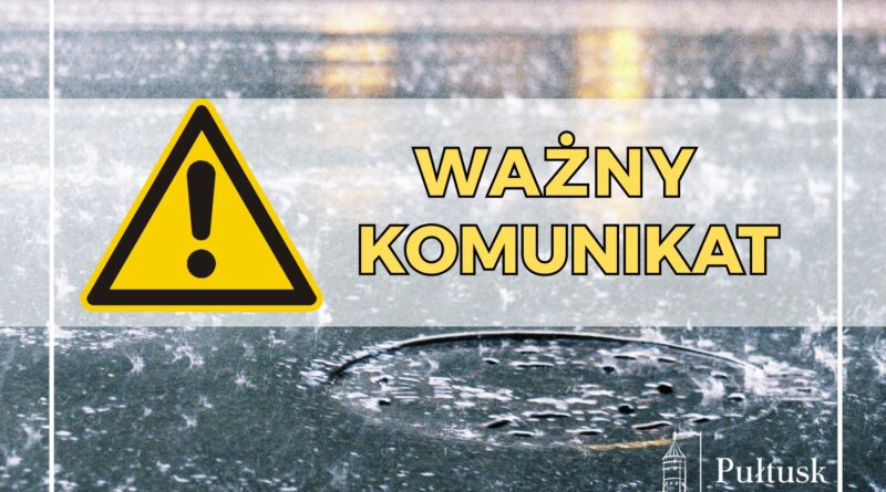 Komunikat intensywne opady deszczu - obrazek wyróżniający