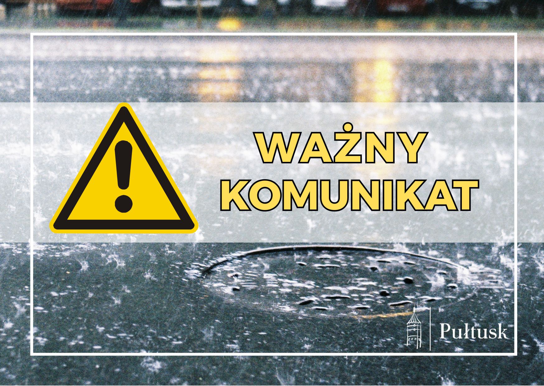 Komunikat intensywne opady deszczu - obrazek wyróżniający