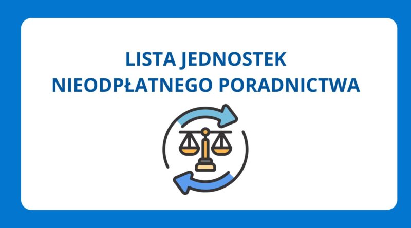 LISTA JEDNOSTEK NIEODPŁATNEGO PORADNICTWA - obrazek