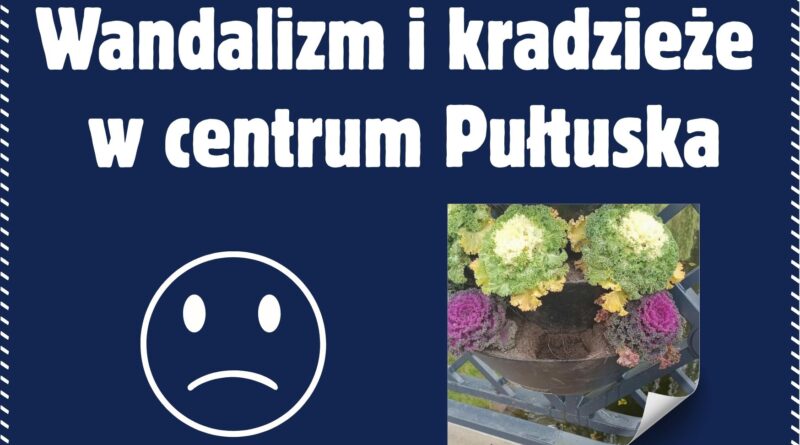 Wandalizm i kradzieże w centrum miasta. Skradziono 90 roślin! (Obrazek wyróżniający przedstawiający smutną buzię oraz zdjęcie miejsca gdzie były zasadzone rośliny)