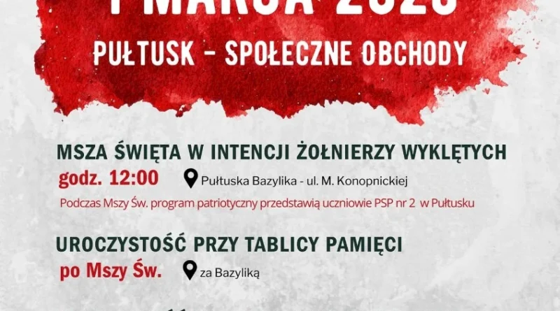 Zaproszenie na Społeczne obchody Narodowego Dnia Pamięci Żołnierzy Wyklętych