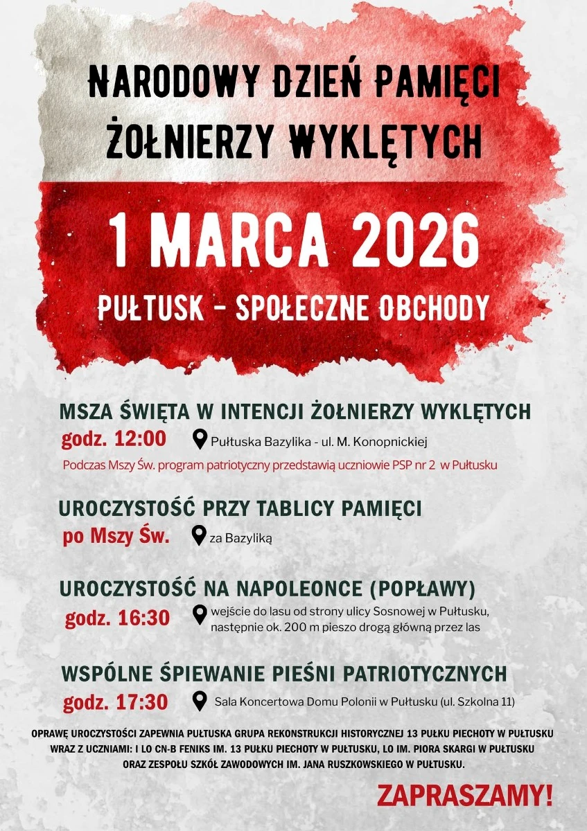 Zaproszenie na Społeczne obchody Narodowego Dnia Pamięci Żołnierzy Wyklętych