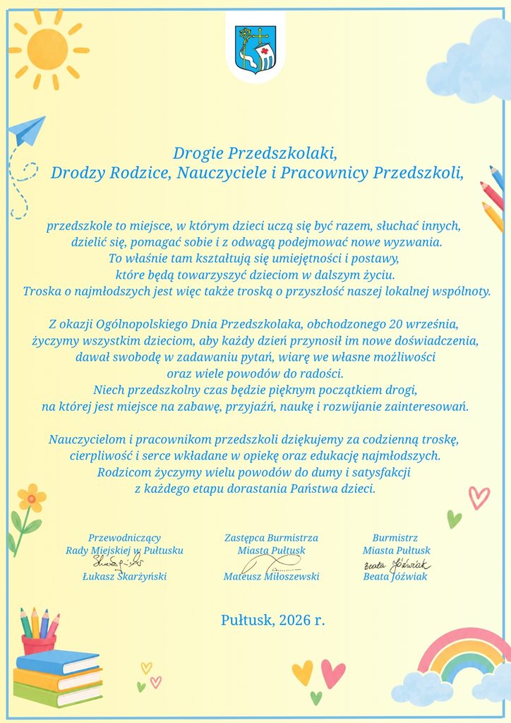 życzenia przedszkolaki